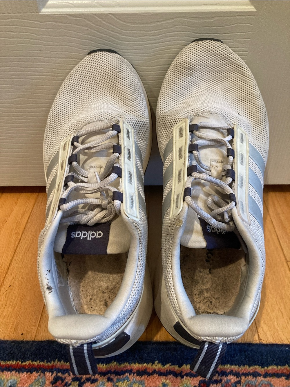 adidas Men's White and Navy Low-Top Sneakers